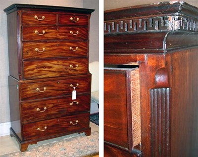 Lot 4402 - George III Mahogany Chest on Chest Late 18th...