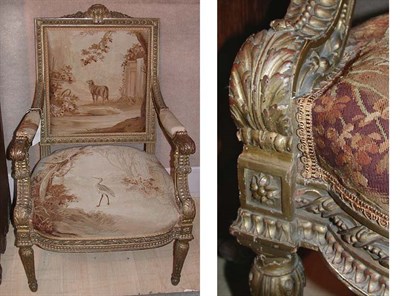 Lot 108 - Louis XVI Style Gilt-Wood and Aubusson...