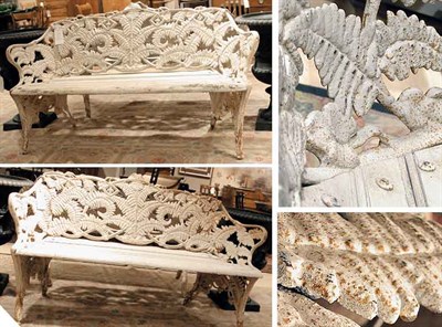 Lot 194A - Pair of Cast Iron Garden Settees Each...
