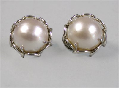 Lot 255 - Pair of Mabe Pearl Earrings
