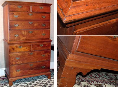 Lot 2284 - Chippendale Walnut Chest on Chest The straight...