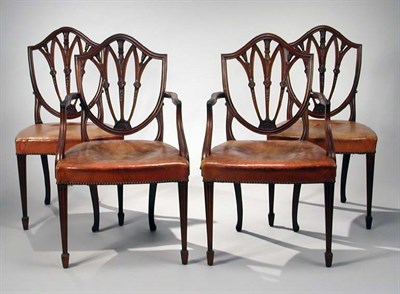 Lot 2243 - Set of Eight George III Style Mahogany Shield...
