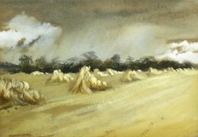 Lot 14 - Manner of John Constable HAYSTACKS Inscribed...