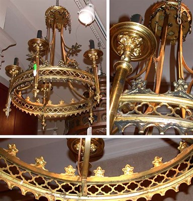 Lot 401 - French Gothic Style Gilt-Bronze and Gilt-Metal...
