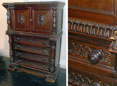 Lot 216 - Jacobean Style Mahogany Chest of Drawers...