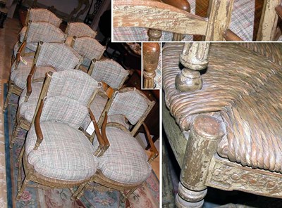 Lot 207 - Set of Eight French Provincial Style Painted...