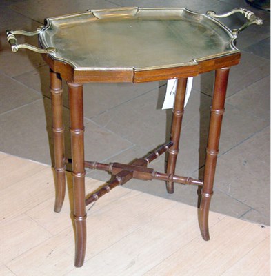 Lot 488 - Brass Double-Handled Tray on Stand