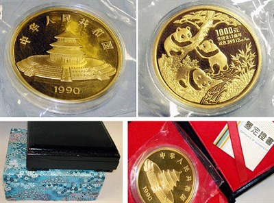 Lot 78 - China: 1990 12 Ounce Gold Coin, Panda