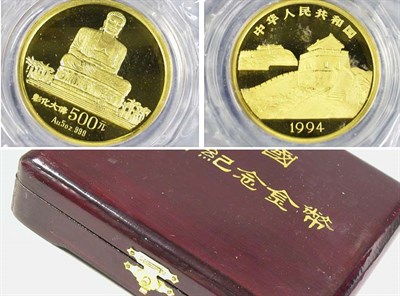 Lot 98 - China: 1994 5 Ounce Gold Coin, Shan Buddha