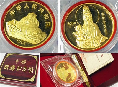 Lot 95 - China: 1994 3.30 Ounce Gold Coin, Goddess Kuan Yin