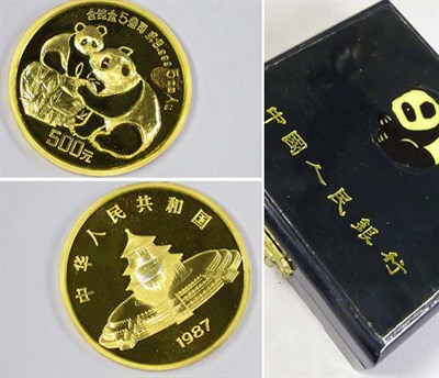 Lot 65 - China: 1987  5 Ounce Gold Coin, Panda