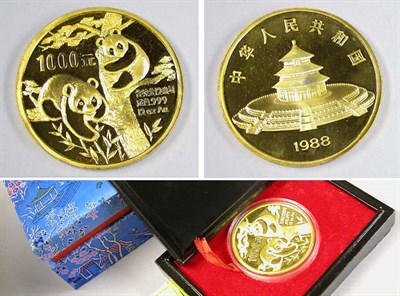 Lot 70 - China: 1988 12 Ounce Gold Coin, Panda
