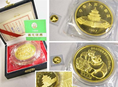 Lot 66 - China: 1987 12 Ounce Gold Coin, Panda