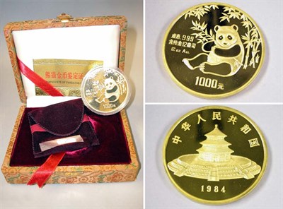 Lot 62 - China: 1984 12 Ounce Gold Coin, Panda
