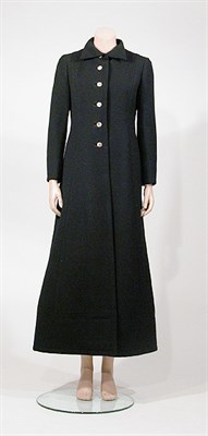 Lot 3537 - Trigere Black Wool Maxi Coat American, 1970s...