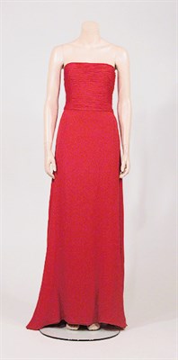 Lot 3620 - Valentino Red Silk Chiffon Strapless Evening...