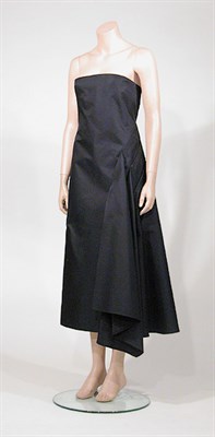 Lot 3625 - Calvin Klein Black Silk Bias Evening Gown...