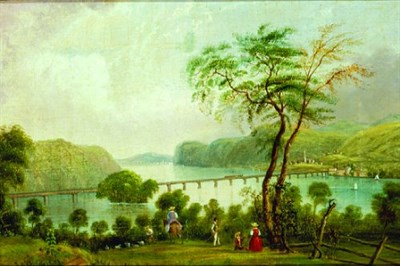Lot 185 - Victor De Grailly 1804-1889 RAILROAD BRIDGE...