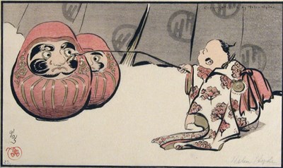 Lot 1233 - Helen Hyde TEASING THE DARUMA; [CHILD AND DOG]...