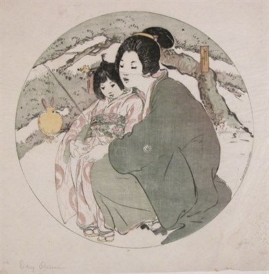 Lot 1225 - Helen Hyde DAY DREAMS (M. 37) Color woodcut,...