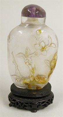 Lot 260 - Chinese Carved Rock Quartz Snuff Bottle...