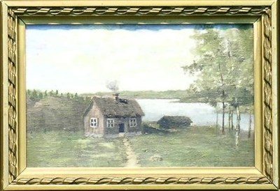 Lot 8A - American School 19th/20th Century CABIN BY A...