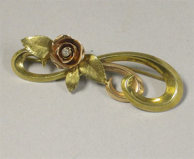 Lot 244 - Gold Rose Pin