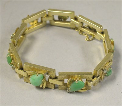 Lot 473 - Jade and Diamond Bracelet
