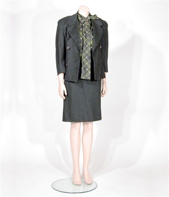 Lot 3461 - Balmain Couture Glen Plaid Suit with Blouse...