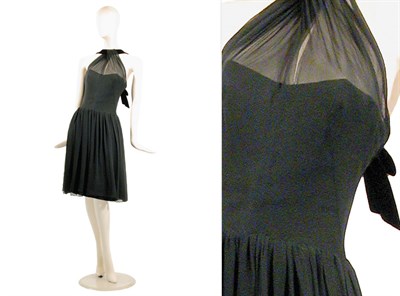 Lot 3467 - Laroche Couture Black Chiffon and Velvet Strap...