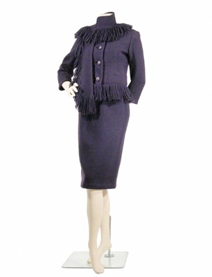 Lot 3474 - Balenciaga Deep Purple Wool Suit French, early...