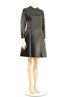 Lot 3514 - Galanos Bitter Chocolate Silk Satin Dress...