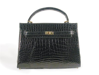 Lot 3703 - Parmeggiani Black Crocodile Handbag Italian,...
