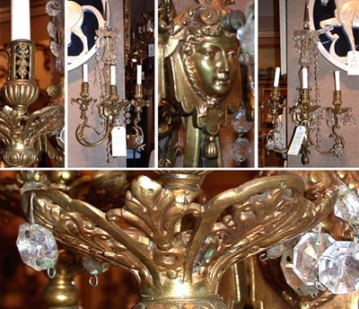 Lot 332 - Pair of Egyptian Revival Style Gilt-Metal and...