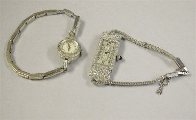 Lot 346 - Two Lady's Diamond Wristwatches