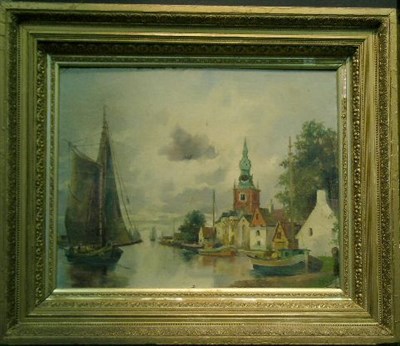 Lot 43 - A. Herbe 20th Century FISHING BOATS Signed A....