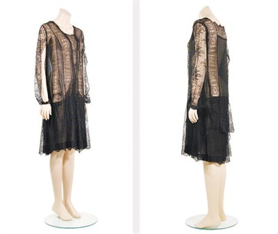Lot 3413 - Chanel Black Lace Flapper Dress French, mid...