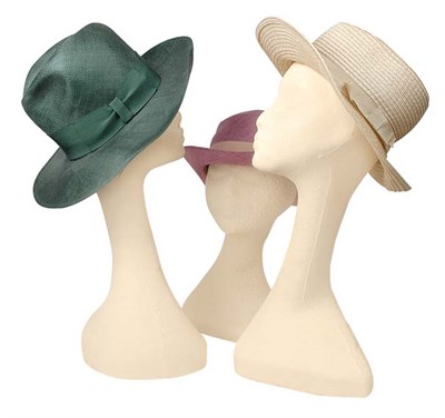 Lot 253 - Group of Straw Hats Comprising a stetson with...