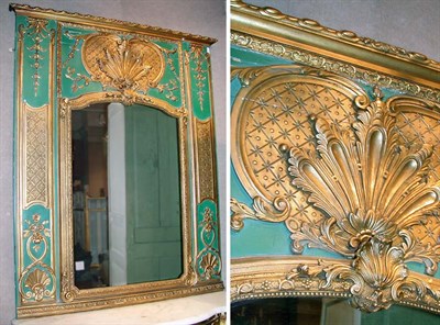 Lot 364 - Louis XV Style Green and Gold Painted Wood...