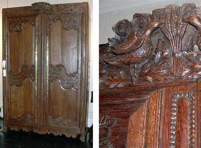Lot 107 - Provincial Louis XV Oak Armoire