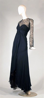 Lot 3561 - Oscar de la Renta Black Chiffon Negligee Dress...