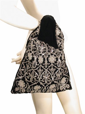 Lot 3683 - Rosenfeld Embroidered Black Velvet Pouch...