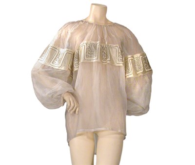 Lot 3553 - Zandra Rhodes Creme Organza Peasant Blouse...