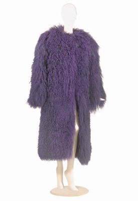 Lot 3659 - Purple Mongolian Lamb Coat Cardigan design,...