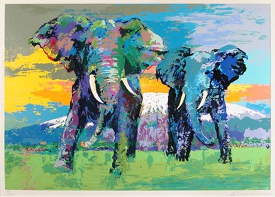 Lot 1282 - Leroy Neiman KILIMANGARO BULLS Color...