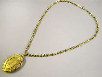 Lot 497 - Victorian Locket and Gold Chain