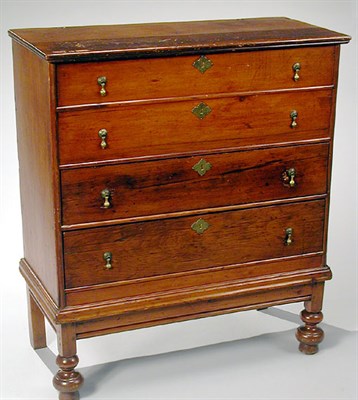 Lot 2239 - Pine Blanket Chest over Drawers New England,...