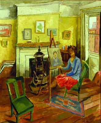 Lot 266 - Moses Soyer 1899-1974 IDA IN STUDIO Signed and...