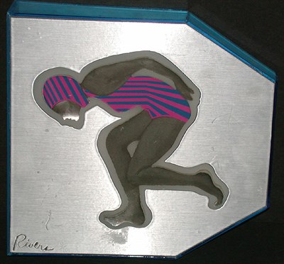Lot 146 - Larry Rivers SWIMMER Color screenprint and...