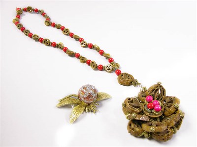 Lot 3356 - Hattie Carnegie Simulated Nut Necklace and...